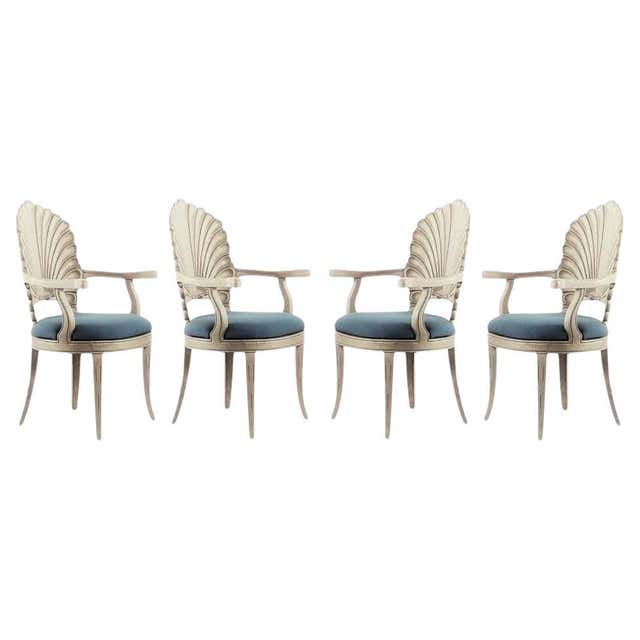 Vintage Grotto Style Shell Back Dining Chairs. Set of 6 For Sale at 1stDibs