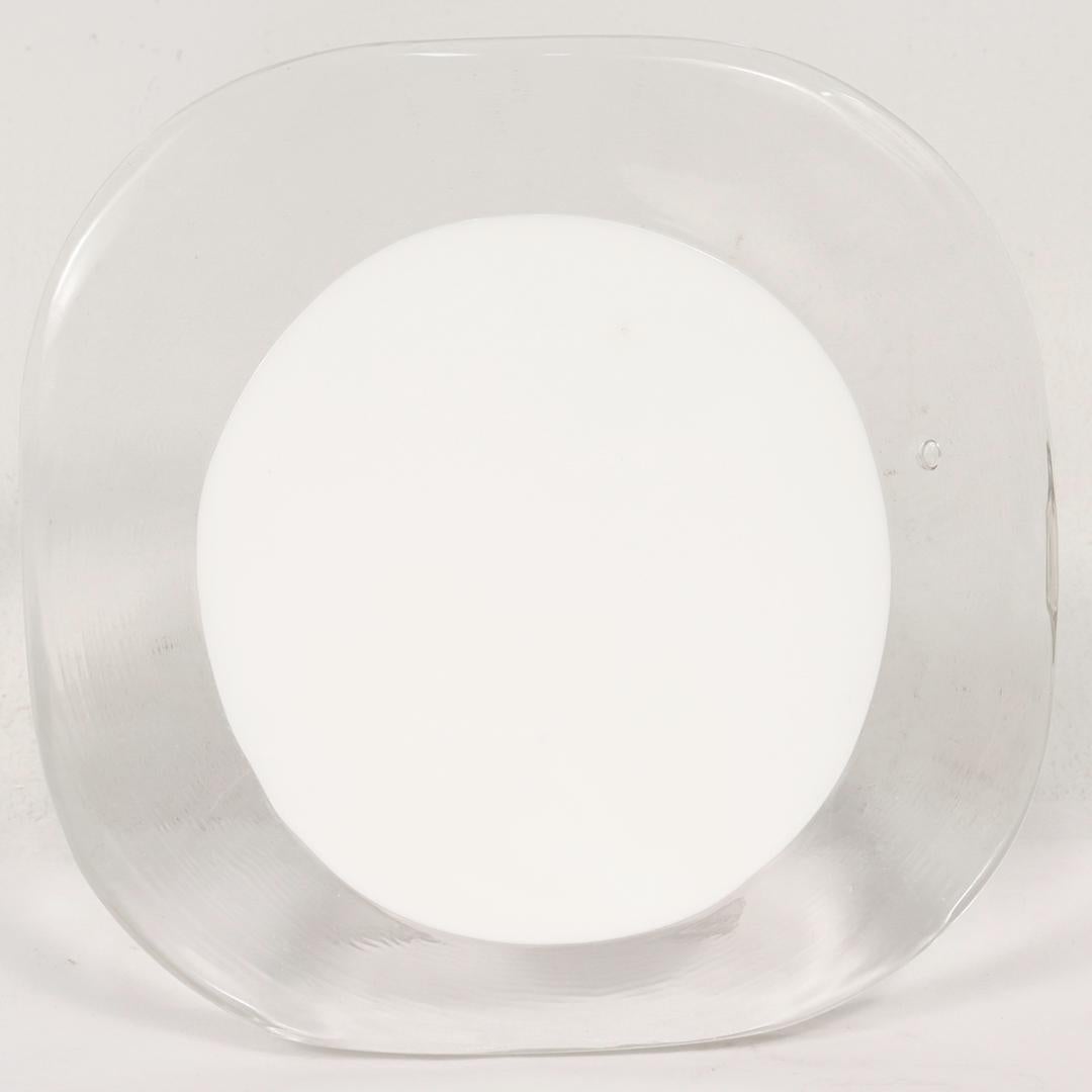 Set of 4 Venini Italian Glass Red & White Dot Plates by Pierre Cardin  For Sale 4
