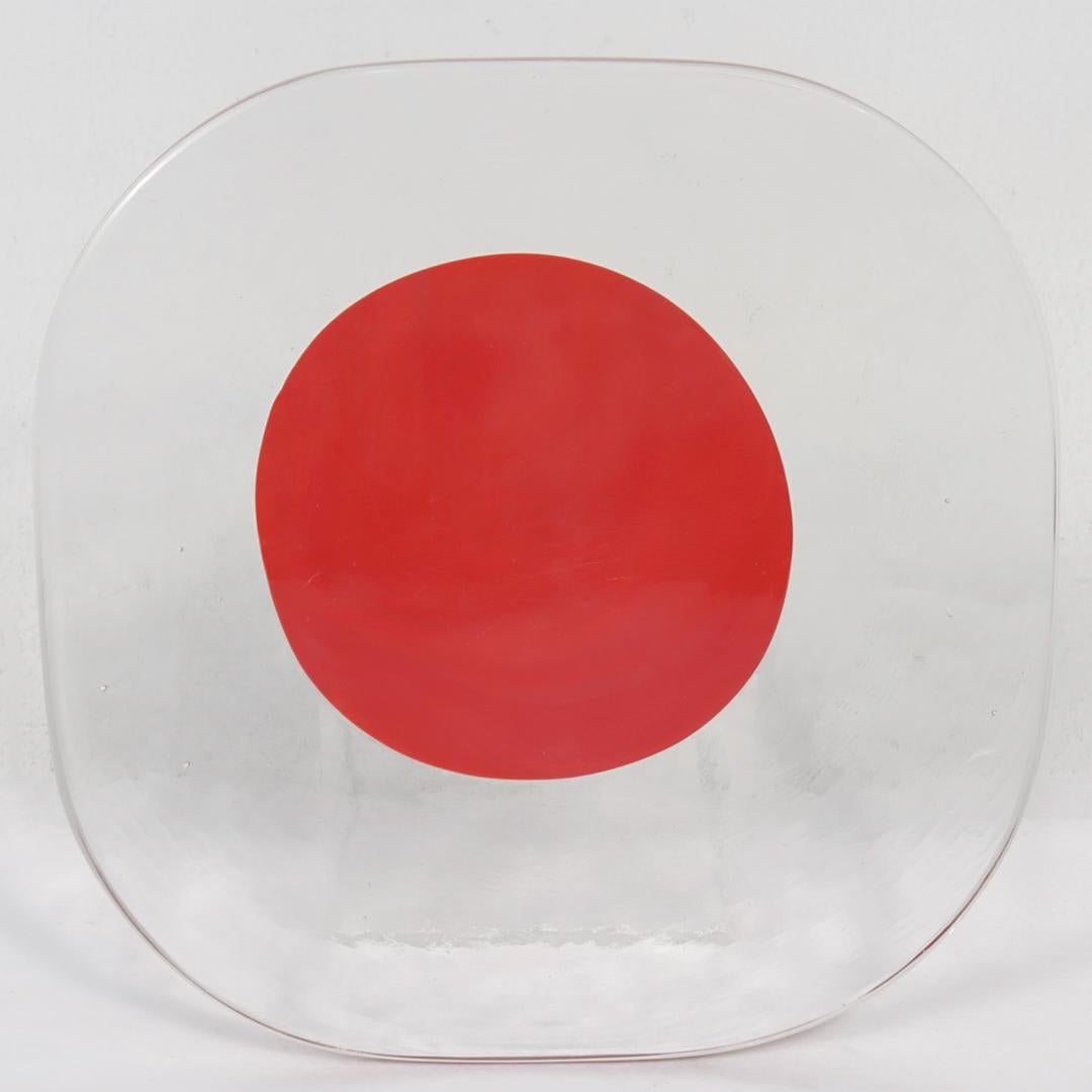 4er-Set Venini Italienische Glasteller mit roten und weißen Dot Dots von Pierre Cardin  im Angebot 6