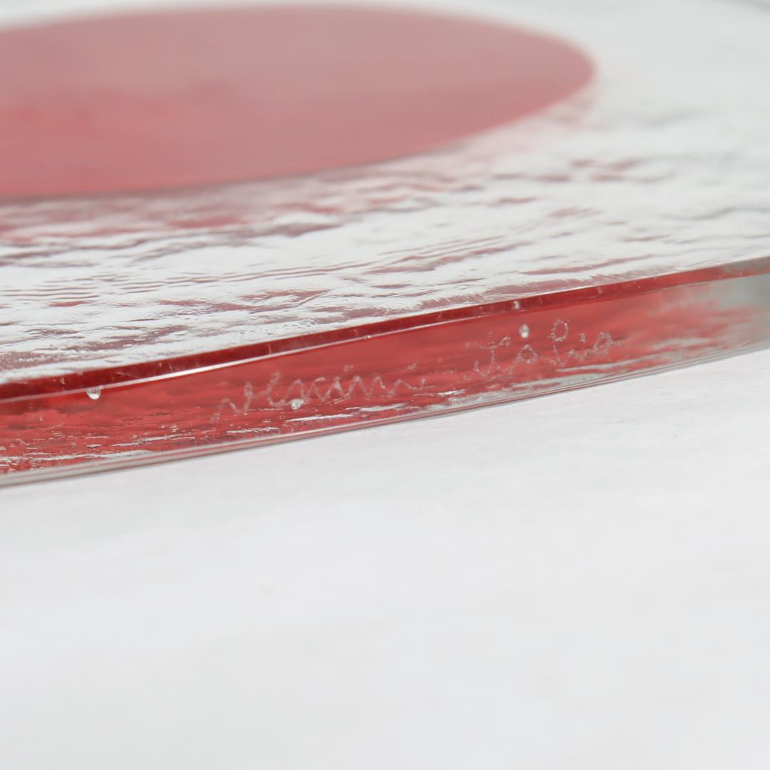 4er-Set Venini Italienische Glasteller mit roten und weißen Dot Dots von Pierre Cardin  im Angebot 8