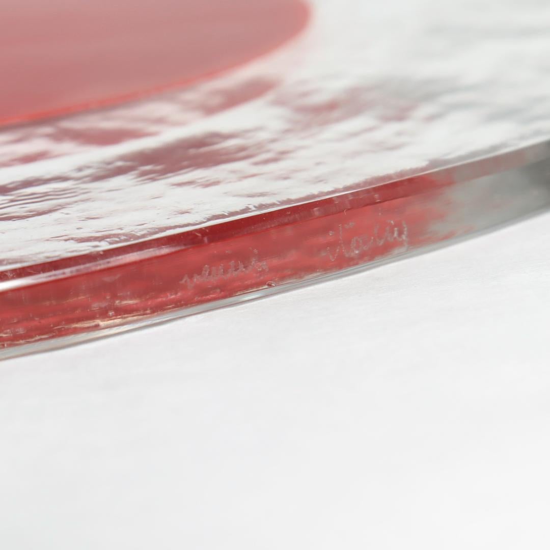 4er-Set Venini Italienische Glasteller mit roten und weißen Dot Dots von Pierre Cardin  im Angebot 10
