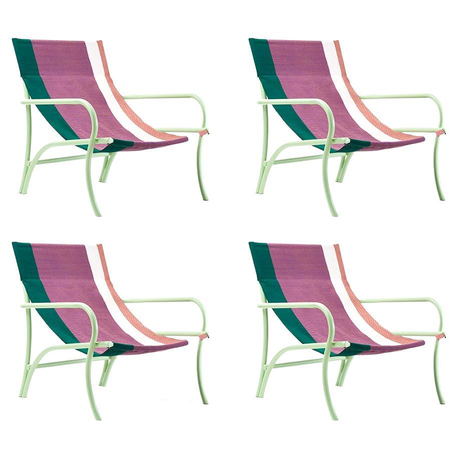 Set of 4 Verde Maraca Lounge Chair by Sebastian Herkner For Sale