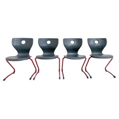 Satz von 4 Verner Panton für VS Black School Chairs, 2005 Satz von 4 Verner Panton für VS Black School Chairs, 2005