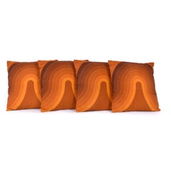 Set of 4 Verner Panton for Mira X Orange Kurve Mid-Century Modern Danish Pillows