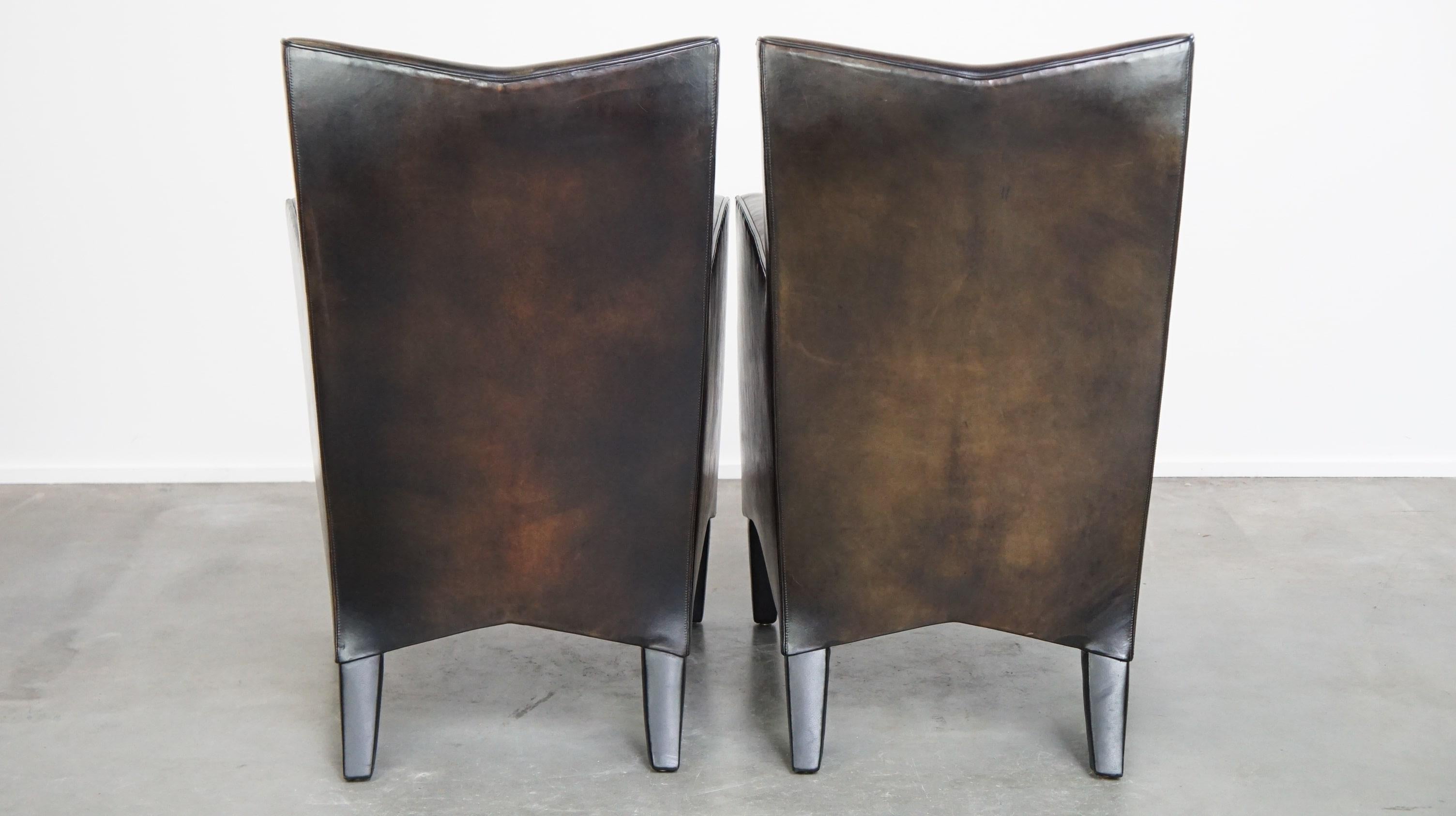 Fait main Ensemble de 4 très belles chaises de salle à manger en peau de mouton en vente