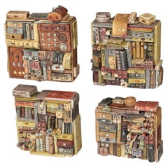 Set of 4 Vibrant Sculptures by Guy Deltour – Contemporary Belgian Art, 2000s