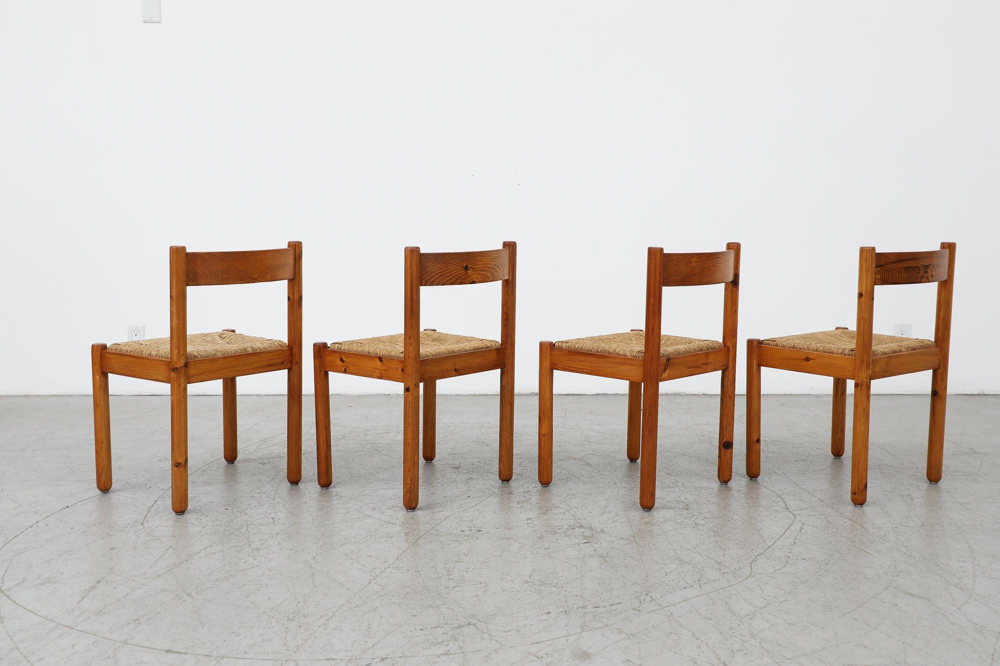 Set of 4 Vico Magistretti style Pine Dining Chairs In Good Condition For Sale In Los Angeles, CA