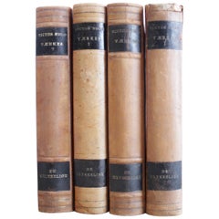 Set of 4 Victor Hugo De Ulykkelige Antique Leather Bound Books