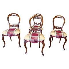 Set of 4 Victorian Balloon Back Dining Chairs