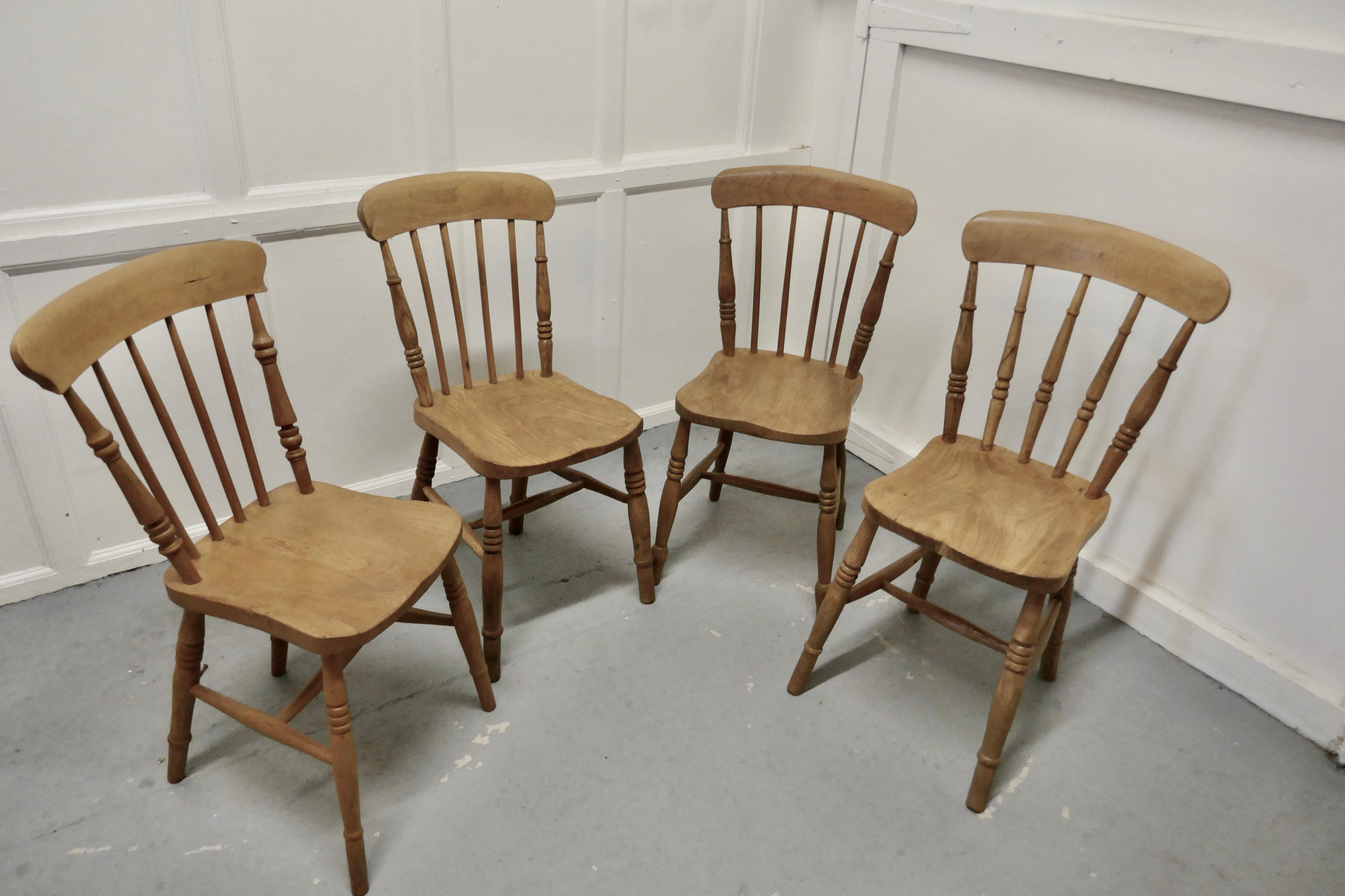 Set of 4 Victorian elm seated stick back kitchen dining chairs

This is a harlequin set of chairs meaning that there are very slight differences in the turnings, the chairs are a classic design and traditionally made from solid wood they have a