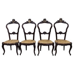 Set of 4 Victorian Heraldic Crested Chairs – Circa 1850