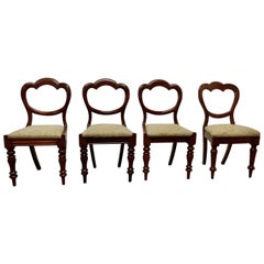 Set of 4 Victorian Mahogany Dining Chairs