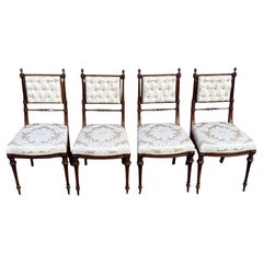 Antique Set Of 4 Victorian Mahogany Dinning Chairs Stamped Turner & Son Liverpool