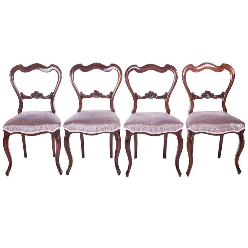 Set of 6 Victorian Rosewood Spoon Back Dining Chairs For Sale at 1stDibs