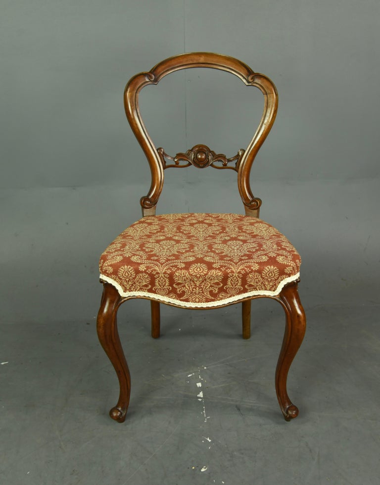 Set of 4 Victorian Walnut Chairs by H F Thomas Belfast For Sale at 1stDibs
