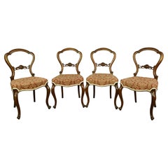 Set of 4 Victorian Walnut Chairs by H F Thomas Belfast