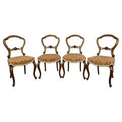 Antique Set of 4 Victorian Walnut Chairs by H F Thomas Belfast