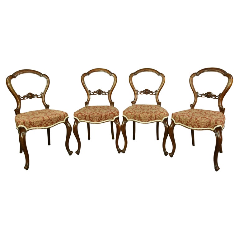 Set of 4 Victorian Walnut Chairs by H F Thomas Belfast For Sale at 1stDibs