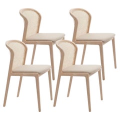 Set of 4, Vienna Chair, Beech Wood, Beige Contour by Colé Italia