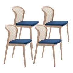 Lot de 4, Chaise Vienne, Beeche Wood, Bleu par Colé Italia
