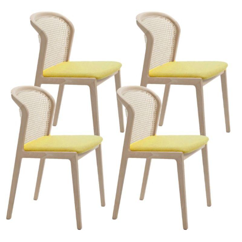 Set of 4, Vienna chair, Natural Beech Wood, and Nord Wool - Ocre by Colé Italia with Emmanuel Gallina
Dimensions: H 78, W 48, D 50 cm
Materials: Natural Beechwood chair with straw back and upholstered seat

Also Available: Vienna Canaletto,