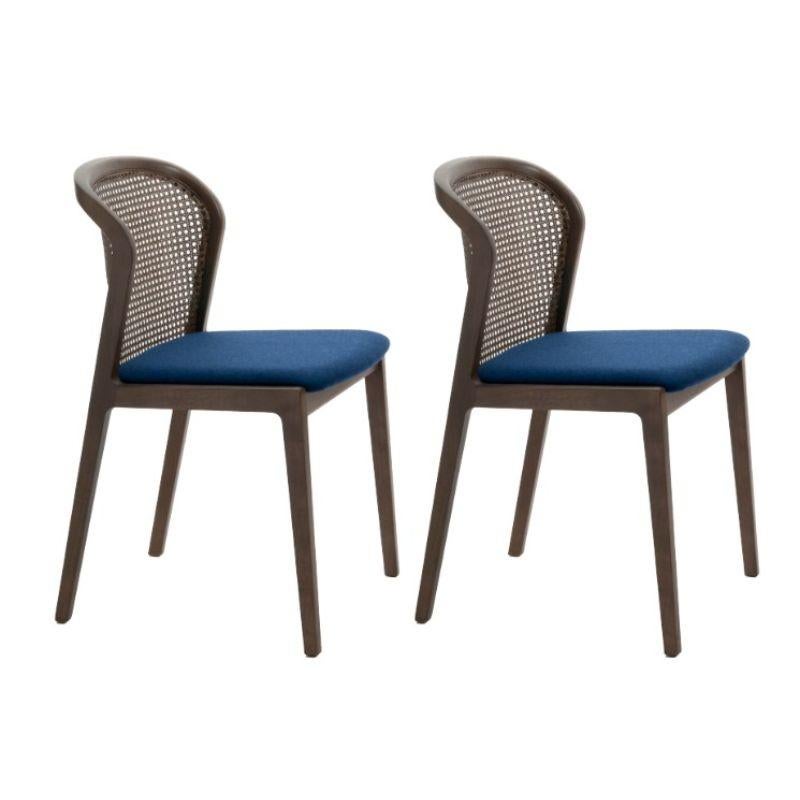 Moderne Ensemble de 4 chaises de Vienne, Canaletto, bleu par Colé Italia en vente