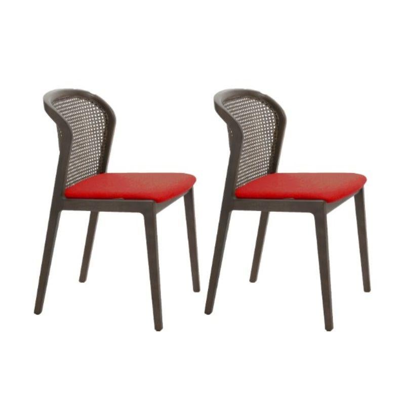 Modern Set of 4, Vienna Chair, Canaletto, Red Contour by Colé Italia For Sale