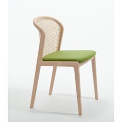 Set of 4, Vienna Chair, Natural Beech Wood, Nord Wool Green by Colé Italia