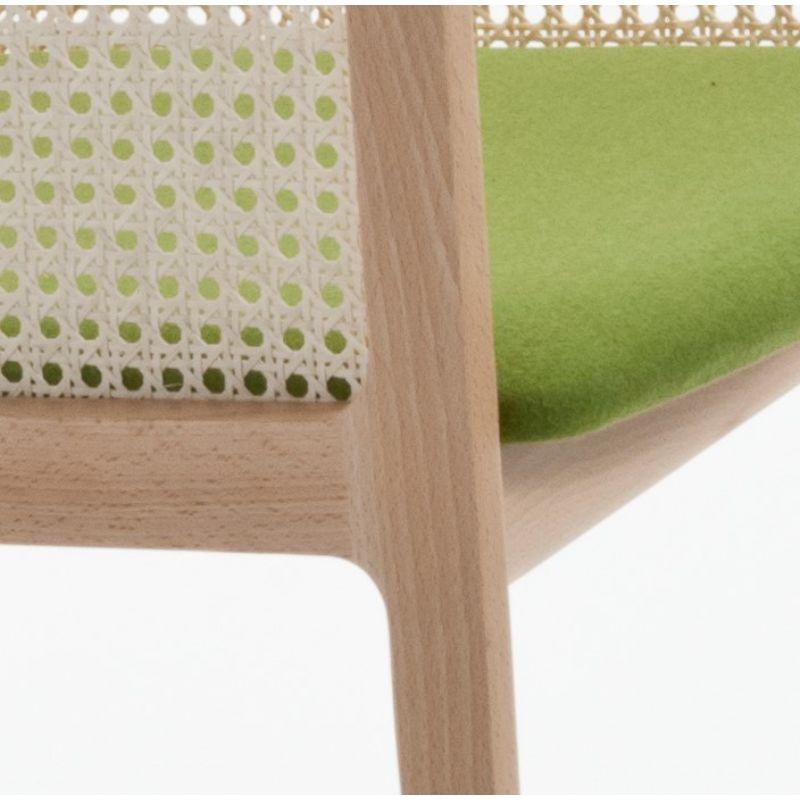 Contemporary Set of 4, Vienna Little Armchair, Beech Wood, Acid Green by Colé Italia For Sale
