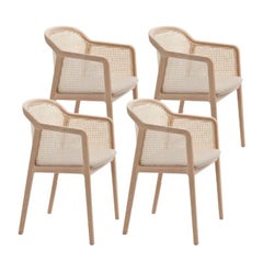 Set of 4, Vienna Little Armchair, Beech Wood, Beige by Colé Italia