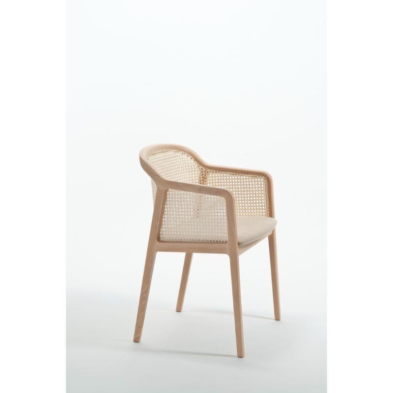 Italian Set of 4, Vienna Little Armchair, Beech Wood, Beige by Colé Italia For Sale