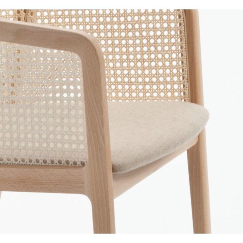 Contemporary Set of 4, Vienna Little Armchair, Beech Wood, Beige by Colé Italia For Sale