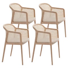 Lot de 4, Fauteuil Vienna Little, Bois de hêtre, Beige par Colé Italia