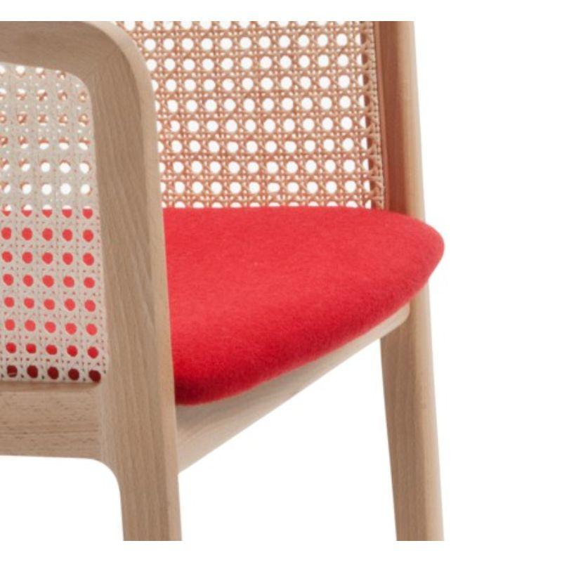 Set of 4, Vienna Little Armchair, Beech Wood, Red Contour by Colé Italia In New Condition In Geneve, CH