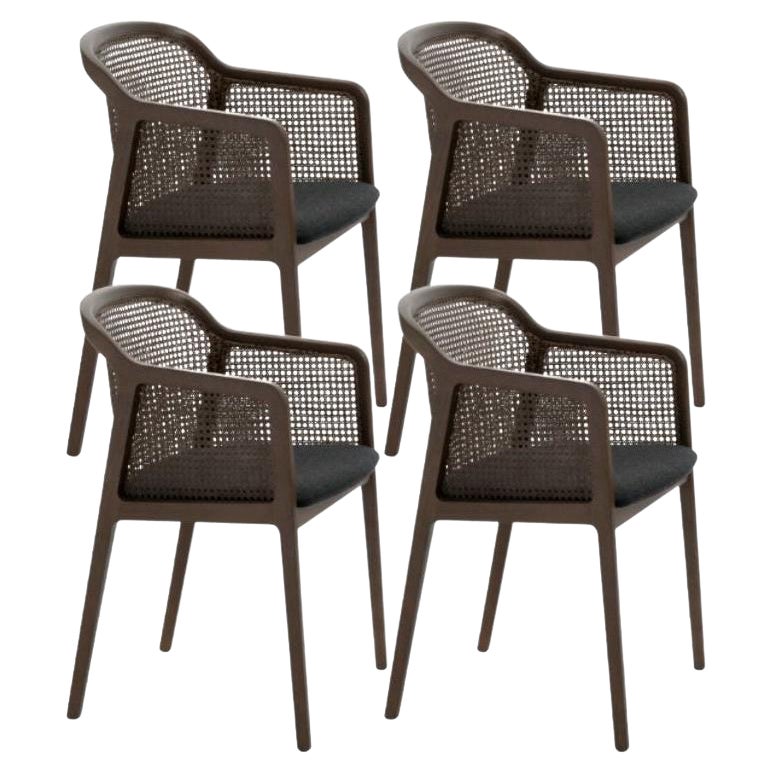 4er Set, Wiener Sesselchen, Canaletto, Anthrazit von Colé Italia im Angebot