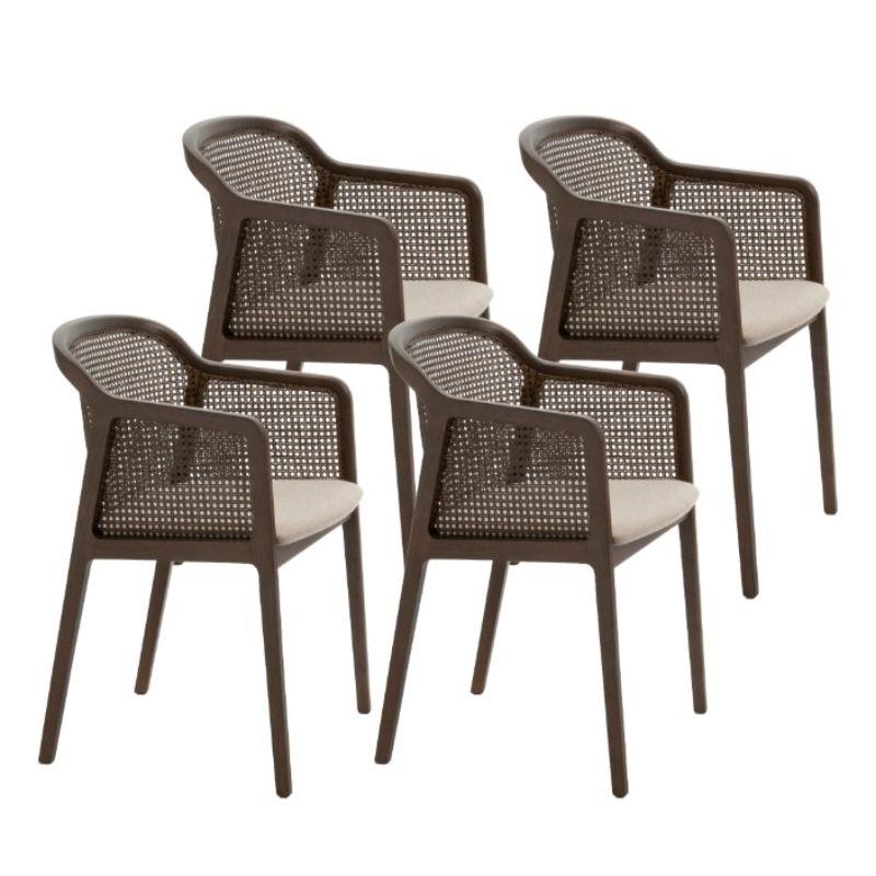 Set of 4, Vienna Little armchair, Stained Beech Wood, Beige by Colé Italia with Emmanuel Gallina
Dimensions: H 78, W 53, D 50 cm
Materials: Stained beech wood little armchair with Vienna straw back, and upholstered seat
Wood stained finishing: CA