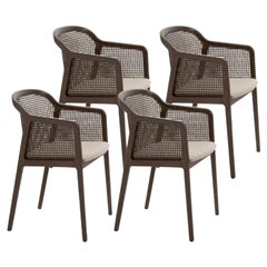 4er Set, Wiener Sesselchen, Canaletto, Beige von Colé Italia