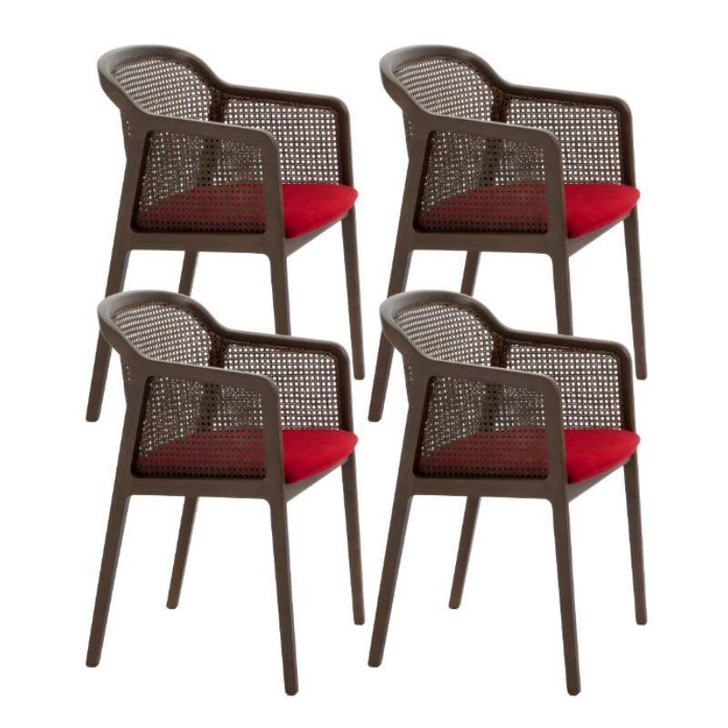 Set of 4, Vienna Little Armchair, Canaletto, Red by Colé Italia For Sale 4