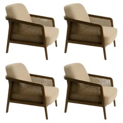 Set of 4, Vienna Lounge Armchair Canaletto Beige by Colé Italia