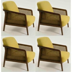 Set of 4, Vienna Lounge Armchair Canaletto Yellow by Colé Italia