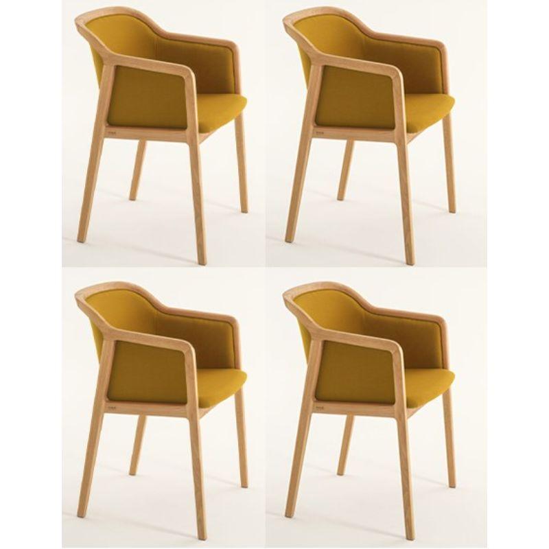 Set of 4, Vienna soft little armchair, Curry by Colé Italia with Emmanuel Gallina
Dimensions: H 78, W 53, D 50 cm
Materials: Natural beechwood little armchair with upholstered seat and back (Cat C)

Also available: Vienna chair, Vienna little