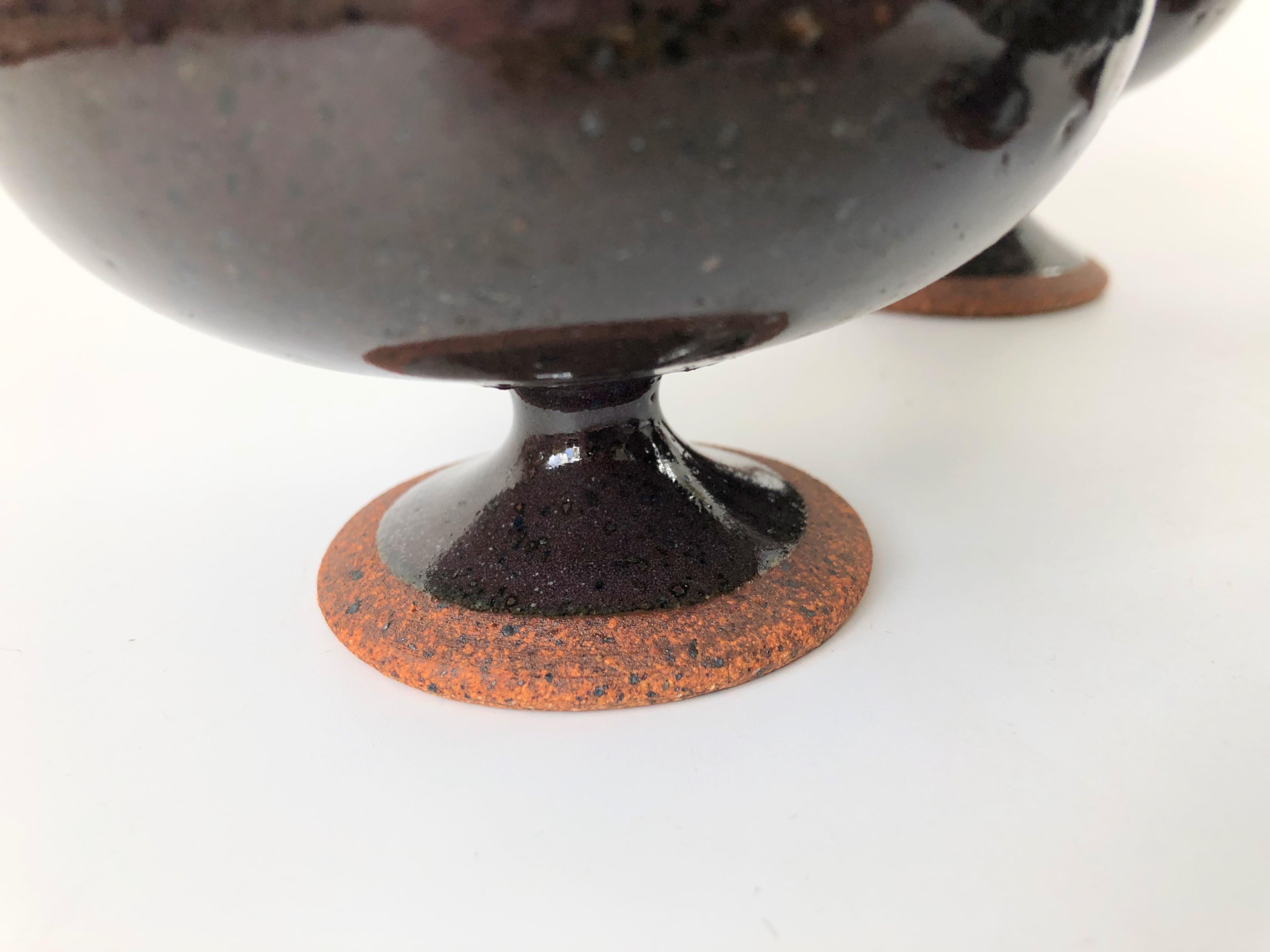 Set of 4 Vintage 1970s Studio Pottery Goblets 4
