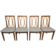 Ensemble de 4 chaises à manger en teck afromosia vintage des années 1980 par E Gomme pour G Plan