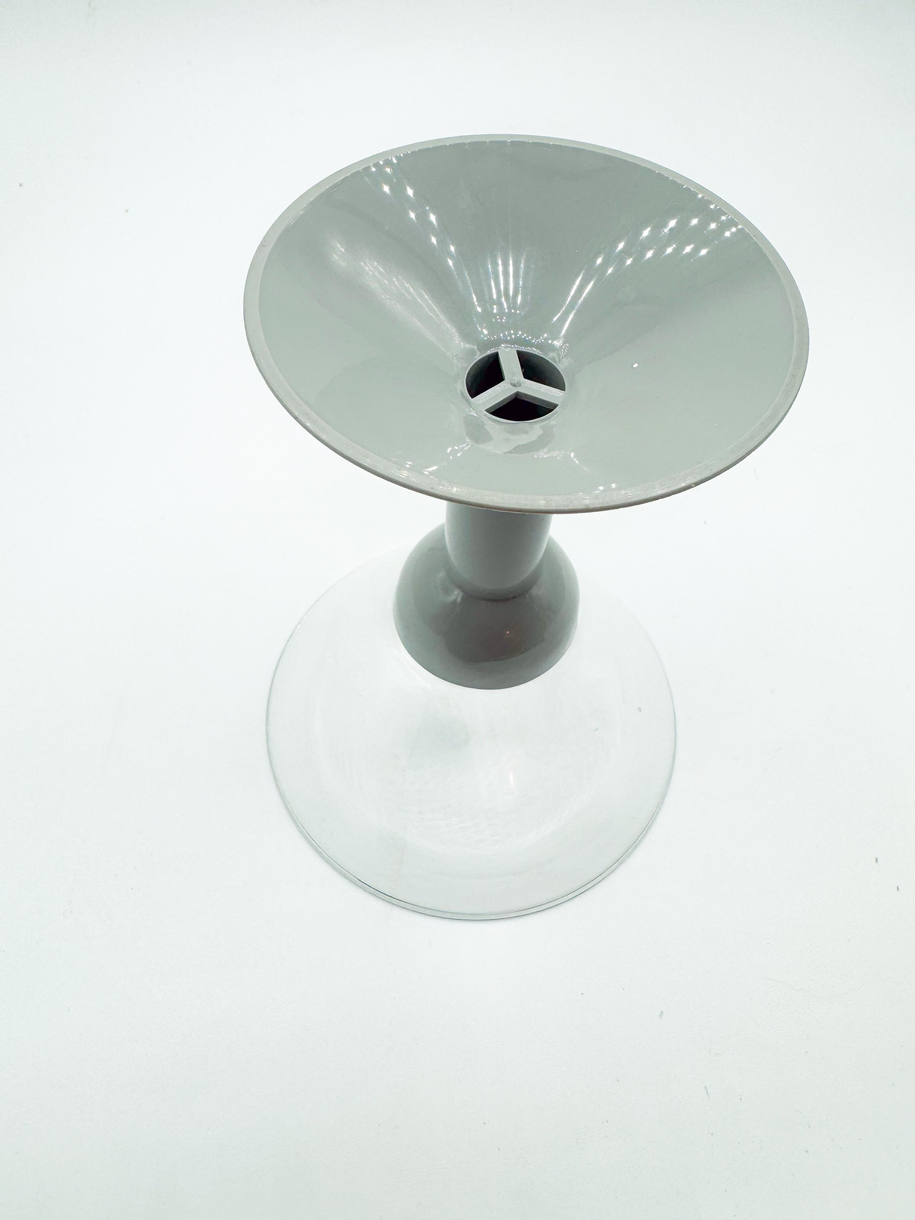 Set of 4 Vintage 1980s Bodum Oktett Grey Martini Glasses with Grey Plastic Bases en venta 1