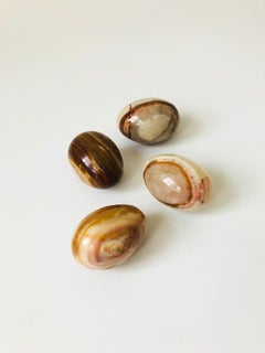 Set of 4 Vintage Alabaster Stone Eggs