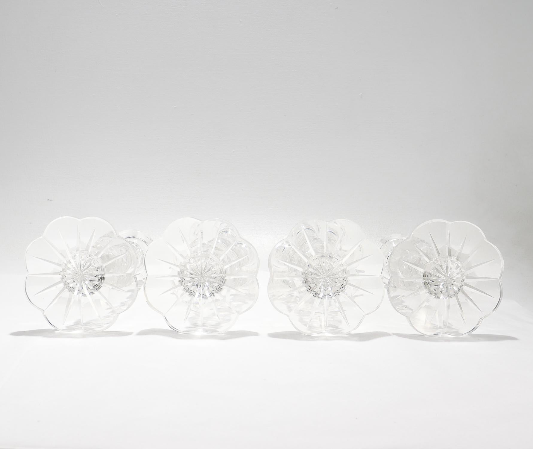 Ensemble de 4 chandeliers vintage en verre taillé de style géorgien anglo-istique en vente 3