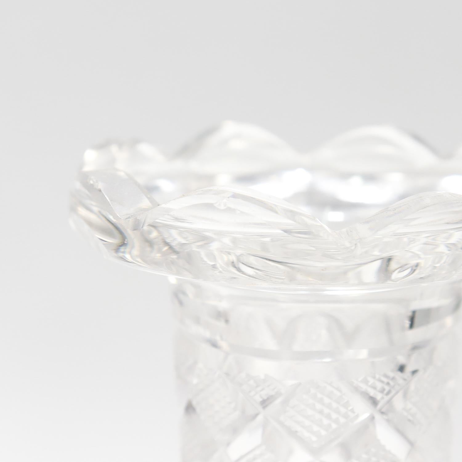 Ensemble de 4 chandeliers vintage en verre taillé de style géorgien anglo-istique en vente 4