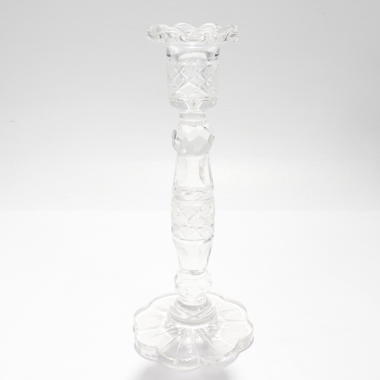 Ensemble de 4 chandeliers vintage en verre taillé de style géorgien anglo-istique en vente 1