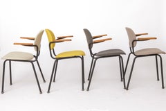 Set di 4 poltrone vintage anni '50 Germania, Sedie da pranzo moderne del Mid Century, Meta