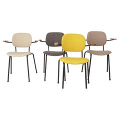 4er Set Vintage Sessel 1950er Deutschland, Mid Century Modern Dining Chairs, Meta